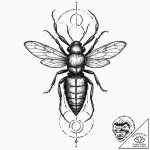 Armored insect with blade legs, ink illustrat… – tattoo sketch (№1752621605_0, 15.07.2025 23:20) — tattoovalue.net