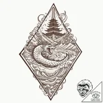 Kite shield beneath celestial spire, artistic… – tattoo sketch (№1752621688_0, 15.07.2025 23:21) — tattoovalue.net