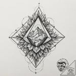 Quartz crystal with a flickering led embedded… – tattoo sketch (№1752621773_0, 15.07.2025 23:22) — tattoovalue.net