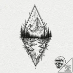 Arrowhead cracked with moss, concept art for… – tattoo sketch (№1752622273_0, 15.07.2025 23:31) — tattoovalue.net