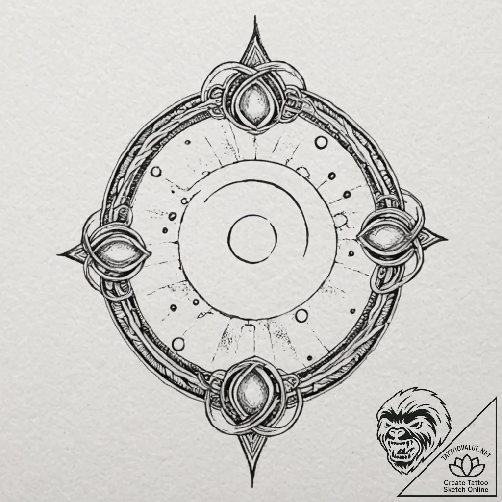 Eternal knot that binds the sun and moon, art... - tattoo sketch (№1752622357_0, 15.07.2025 23:32) — tattoovalue.net