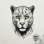 A fierce black panther head, stylized, with g… – tattoo sketch (№1752622692_0, 15.07.2025 23:38) — tattoovalue.net