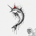 Narwhal, tattoo sketch design, watercolor tat… – tattoo sketch (№1752623692_0, 15.07.2025 23:54) — tattoovalue.net