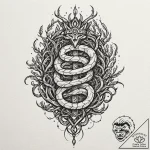 Fractured serpent crowned in roots, tattoo dr… – tattoo sketch (№1752624192_0, 16.07.2025 00:03) — tattoovalue.net