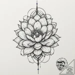 Sapphire blade piercing frozen bloom, artisti… – tattoo sketch (№1752624357_0, 16.07.2025 00:05) — tattoovalue.net