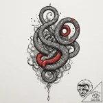 Serpent coils binding ancient blade, tattoo d… – tattoo sketch (№1752624693_0, 16.07.2025 00:11) — tattoovalue.net