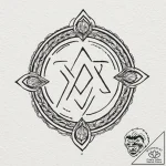 Ethereal chain holding sigil, tattoo sketch d… – tattoo sketch (№1752625027_0, 16.07.2025 00:17) — tattoovalue.net