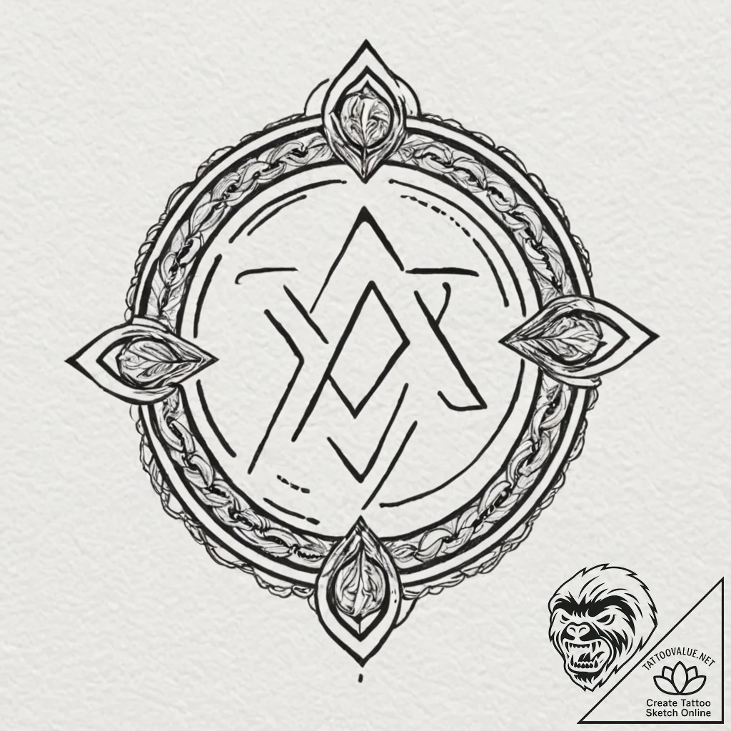 Ethereal chain holding sigil, tattoo sketch d... - tattoo sketch (№1752625027_0, 16.07.2025 00:17) — tattoovalue.net