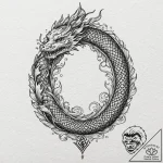 Fountain of youth guarded by a stone serpent,… – tattoo sketch (№1752625611_0, 16.07.2025 00:26) — tattoovalue.net