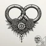 Handcuffs, tattoo line art, highly detailed,… – tattoo sketch (№1752626374_0, 16.07.2025 00:39) — tattoovalue.net
