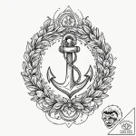 Animated anchor swirling in storm, tattoo ske… – tattoo sketch (№1752626541_0, 16.07.2025 00:42) — tattoovalue.net