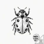 Ladybug, artistic tattoo sketch, black and gr… – tattoo sketch (№1752626875_0, 16.07.2025 00:47) — tattoovalue.net