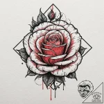 Apocalyptic rose encased in crystal, tattoo f… – tattoo sketch (№1752627294_0, 16.07.2025 00:54) — tattoovalue.net