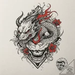 Hazmat suit, helmet cracked, revealing a skul… – tattoo sketch (№1752627376_0, 16.07.2025 00:56) — tattoovalue.net