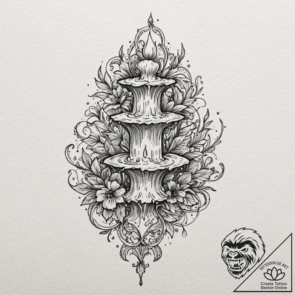 Fountain pen with an ink spill, tattoo sketch... - tattoo sketch (№1752627459_0, 16.07.2025 00:57) — tattoovalue.net