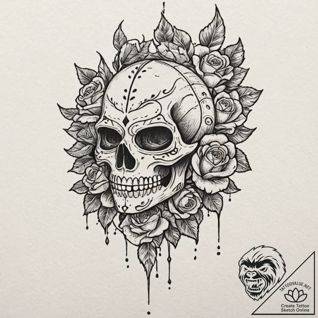 Ancient warrior mask, tattoo drawing outline,... - tattoo sketch (№1752628800_0, 16.07.2025 01:20) — tattoovalue.net