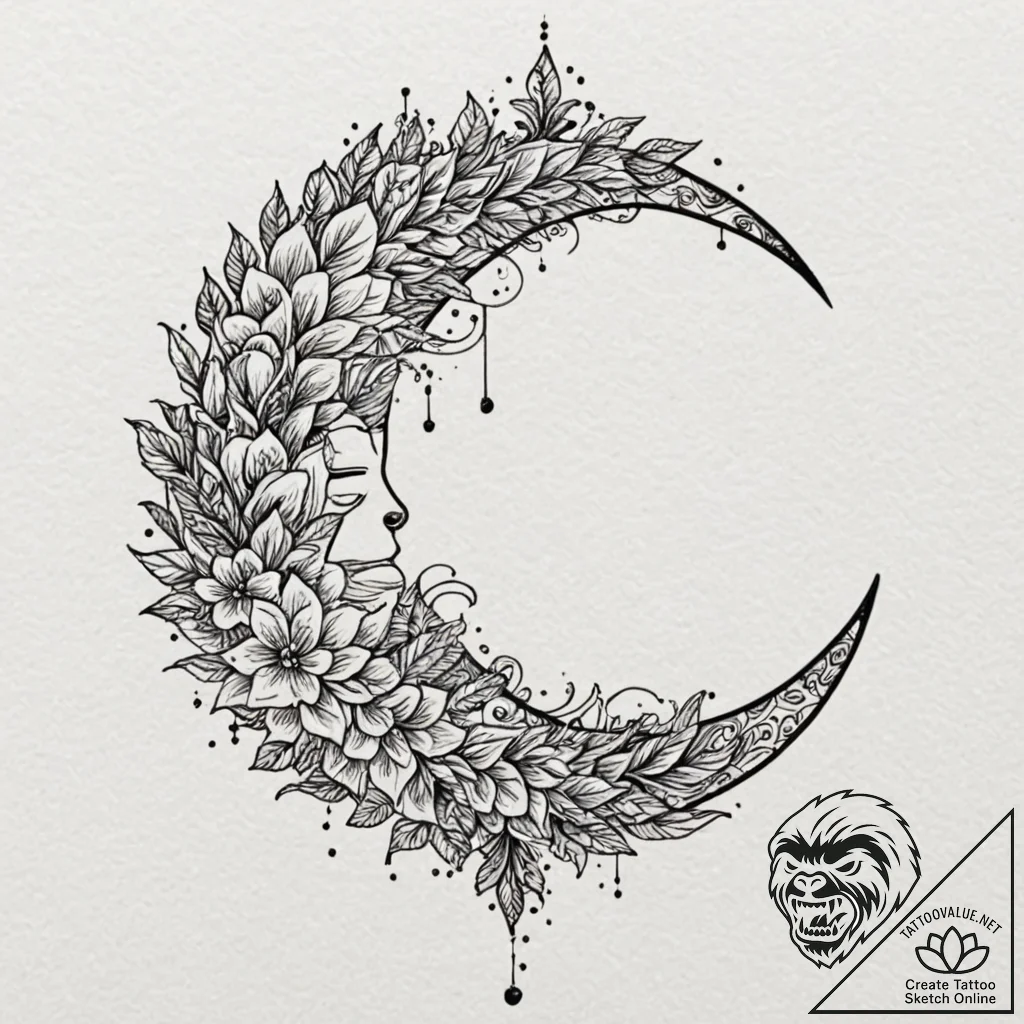 Black moon veiled in smoke, tattoo flash shee... - tattoo sketch (№1752628968_0, 16.07.2025 01:22) — tattoovalue.net