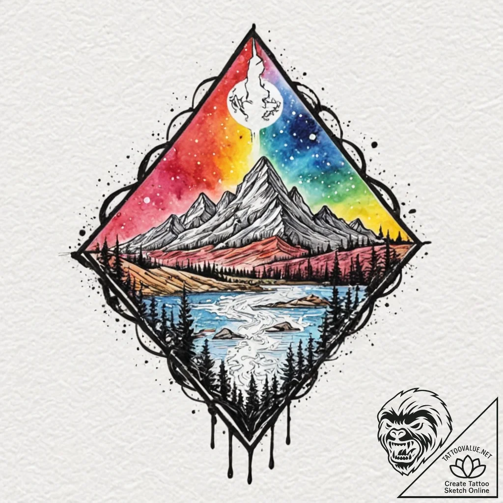 Ruby blade beneath spectral rift, tattoo flas... - tattoo sketch (№1752630141_0, 16.07.2025 01:42) — tattoovalue.net