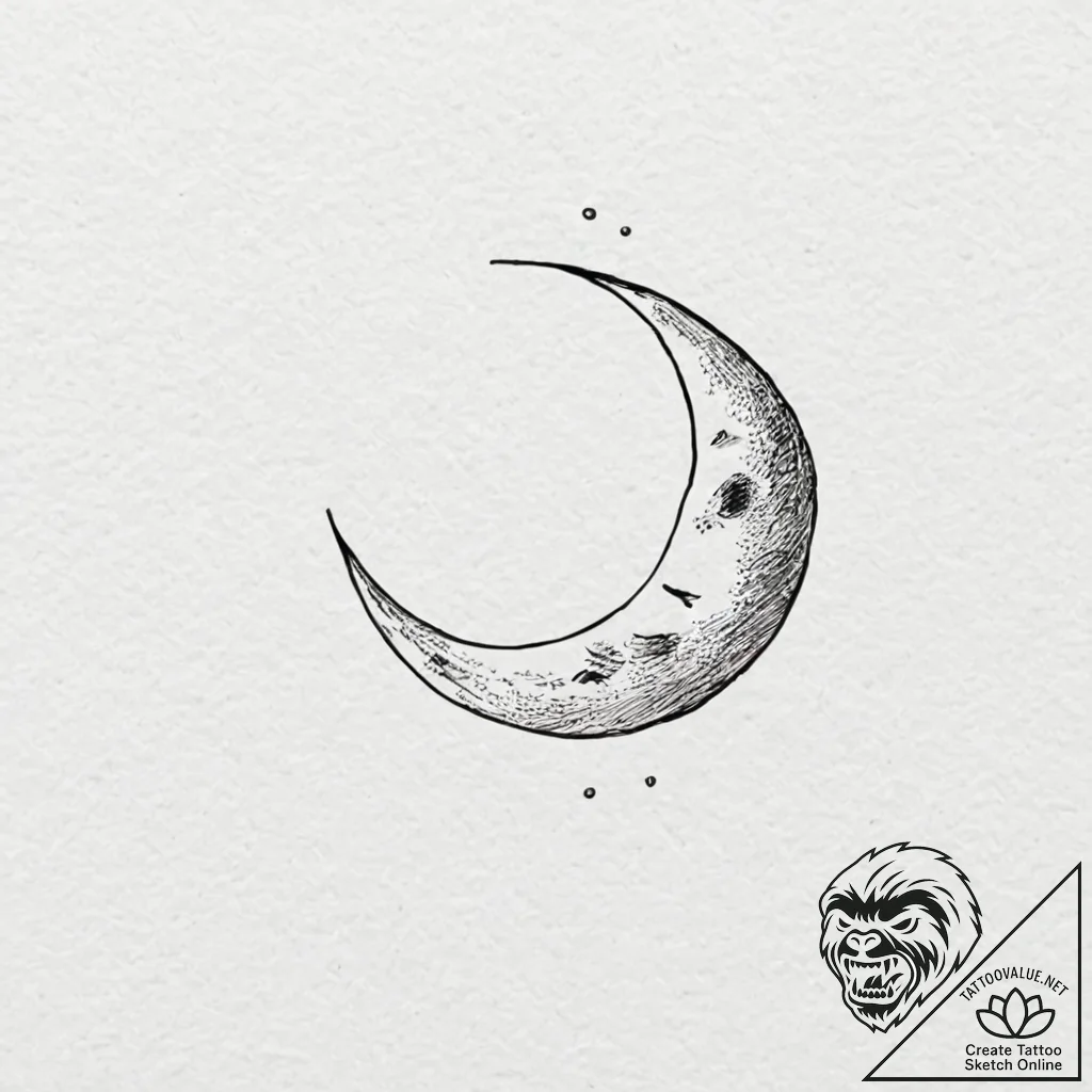 Moon - tattoo sketch (№1752630893_0, 16.07.2025 01:54) — tattoovalue.net