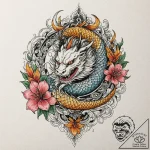 Horned wings devouring starlight, tattoo line… – tattoo sketch (№1752631811_0, 16.07.2025 02:10) — tattoovalue.net