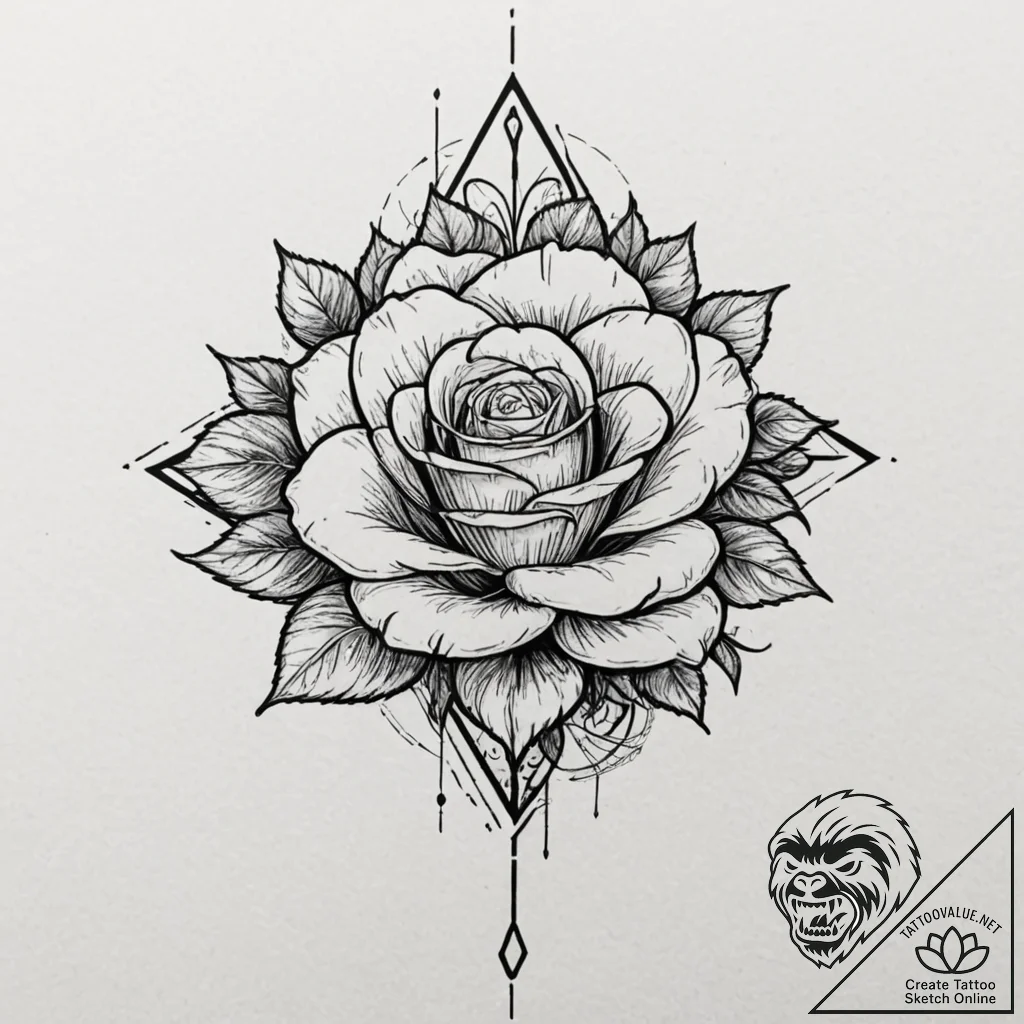 Blood star reflecting in pool, tattoo drawing... - tattoo sketch (№1752631979_0, 16.07.2025 02:12) — tattoovalue.net