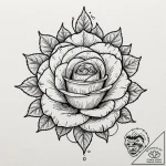 Ancient rose with thorned crown, tattoo flash… – tattoo sketch (№1752632813_0, 16.07.2025 02:26) — tattoovalue.net