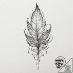 Quill dripping spectral ink, artistic tattoo… – tattoo sketch (№1752632981_0, 16.07.2025 02:29) — tattoovalue.net