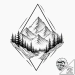 A mountain range symbol – tattoo sketch (№1752634068_0, 16.07.2025 02:47) — tattoovalue.net