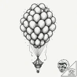 A whimsical balloon animal, party,, ink illus… – tattoo sketch (№1752634151_0, 16.07.2025 02:49) — tattoovalue.net