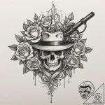 Bloodborne hunter’s blunderbuss, smoking with… – tattoo sketch (№1752634541_0, 16.07.2025 02:55) — tattoovalue.net