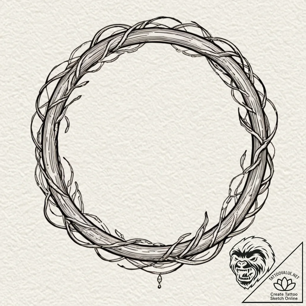 The "one ring" with inscription, concept art... - tattoo sketch (№1752637269_0, 16.07.2025 03:41) — tattoovalue.net