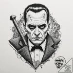 классические хорроры (universal monsters, ham… – tattoo sketch (№1752647401_0, 16.07.2025 06:30) — tattoovalue.net