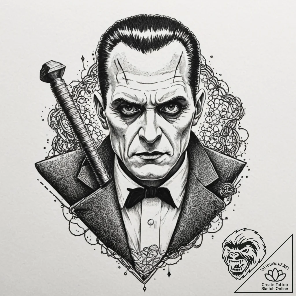 классические хорроры (universal monsters, ham... - tattoo sketch (№1752647401_0, 16.07.2025 06:30) — tattoovalue.net