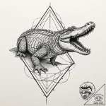Crocodile, ink illustration for tattoo, black… – tattoo sketch (№1752647574_0, 16.07.2025 06:32) — tattoovalue.net