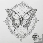 Butterfly, tattoo line art, geometric tattoo… – tattoo sketch (№1752647734_0, 16.07.2025 06:35) — tattoovalue.net