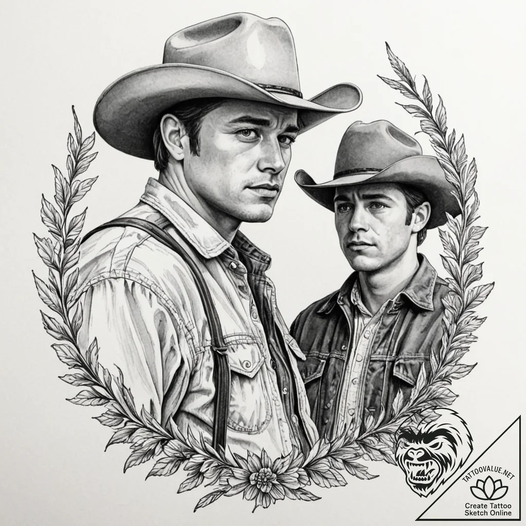 A neo-traditional portrait of the main charac... - tattoo sketch (№1752648143_0, 16.07.2025 06:42) — tattoovalue.net