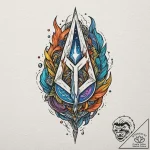 145. tattoo sketch: “potok” rune with element… – tattoo sketch (№1752648551_0, 16.07.2025 06:49) — tattoovalue.net