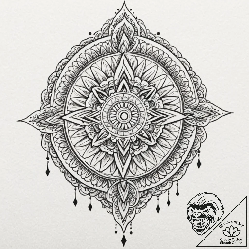 A neo-traditional design of a crysknife, orna... - tattoo sketch (№1752649286_0, 16.07.2025 07:01) — tattoovalue.net