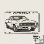 A linework tattoo of the “outatime” license p… – tattoo sketch (№1752649449_0, 16.07.2025 07:04) — tattoovalue.net