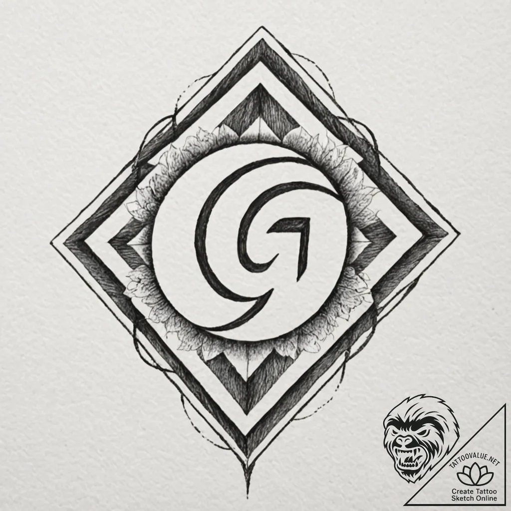 Tattoo design a stylized "gg" good game symbo... - tattoo sketch (№1752650101_0, 16.07.2025 07:15) — tattoovalue.net