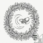 Tattoo design pisces symbols created from flo… – tattoo sketch (№1752650426_0, 16.07.2025 07:20) — tattoovalue.net