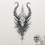 A linework tattoo of the horn of gondor, brok… – tattoo sketch (№1752650507_0, 16.07.2025 07:21) — tattoovalue.net