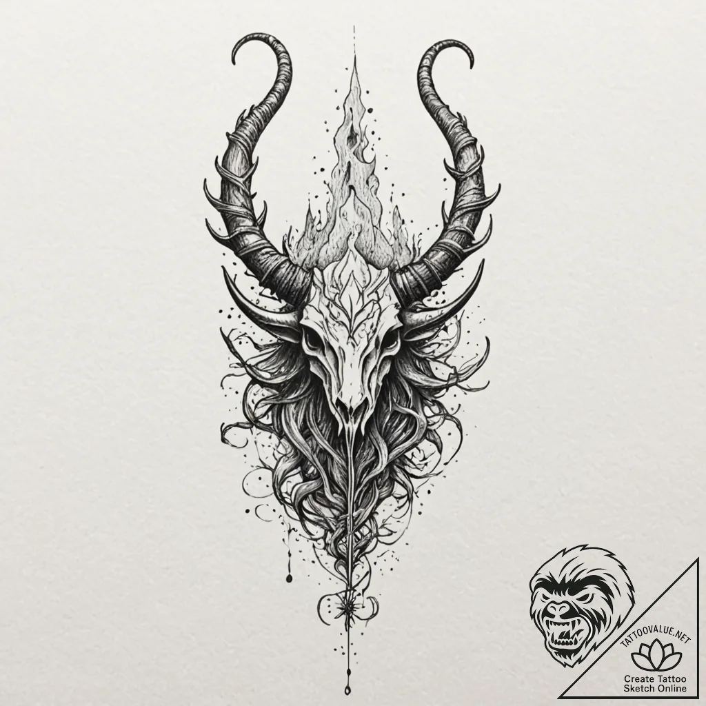 A linework tattoo of the horn of gondor, brok... - tattoo sketch (№1752650507_0, 16.07.2025 07:21) — tattoovalue.net