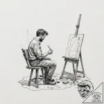 A thoughtful portrait of a painter in their m… – tattoo sketch (№1752651157_0, 16.07.2025 07:32) — tattoovalue.net