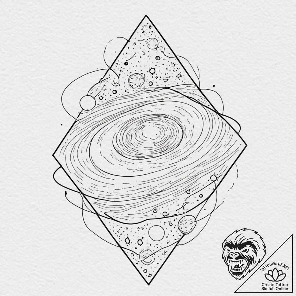 Tattoo design a galaxy forming a powerful, ab... - tattoo sketch (№1752651891_0, 16.07.2025 07:44) — tattoovalue.net