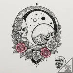 Watercolor sketch of the twin moons of arraki… – tattoo sketch (№1752652136_0, 16.07.2025 07:48) — tattoovalue.net