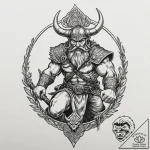 Tattoo sketch a viking berserker in mid-battl… – tattoo sketch (№1752652790_0, 16.07.2025 07:59) — tattoovalue.net