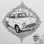 The intricate patterns of frost on a car wind… – tattoo sketch (№1752652872_0, 16.07.2025 08:01) — tattoovalue.net
