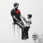 Tattoo design a silhouette of a father figure… – tattoo sketch (№1752653198_0, 16.07.2025 08:06) — tattoovalue.net
