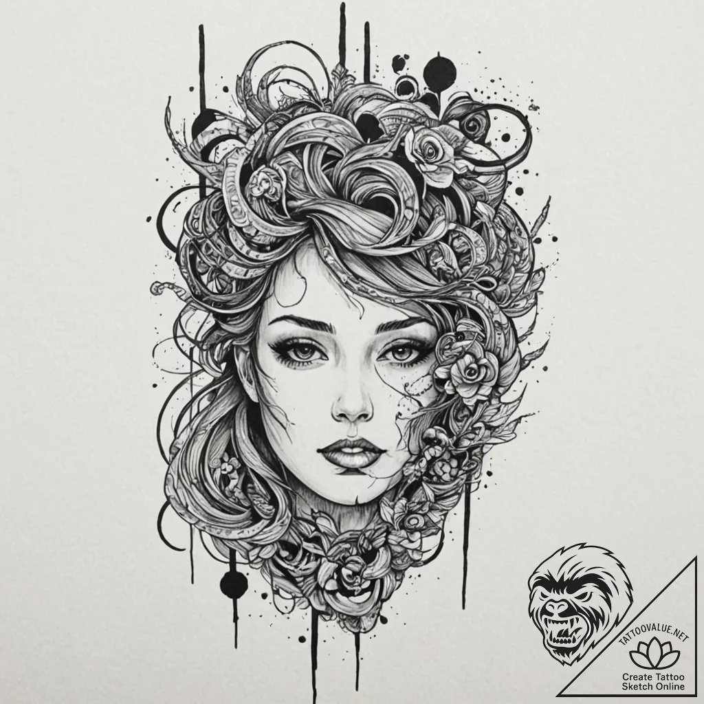Tattoo sketch a custom pc case with artistic... - tattoo sketch (№1752653281_0, 16.07.2025 08:08) — tattoovalue.net